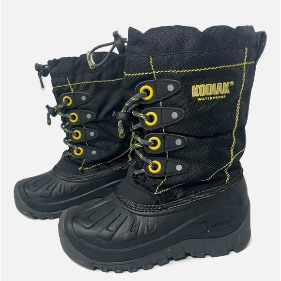 KODIAK CHARLIE GLO BOOTS W INSERT BLACK YELLOW size Youth 1 - Picture 2 of 10